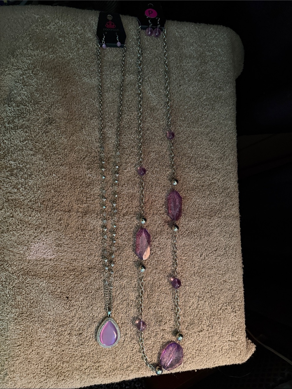 paparazzi Silver-Tone Purple Layered Necklace bundle